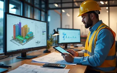A working man in front of the computer