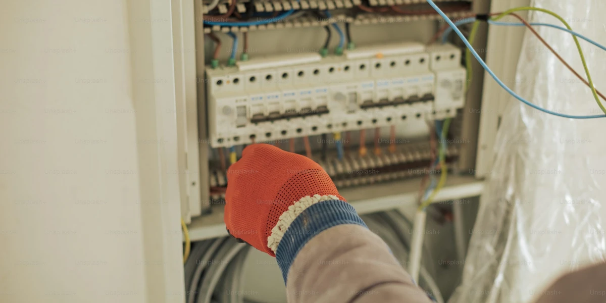 un trabajadorreparando un panel electrico