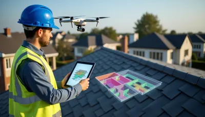 roofer creating a roof estimate using software on a tablet 2025