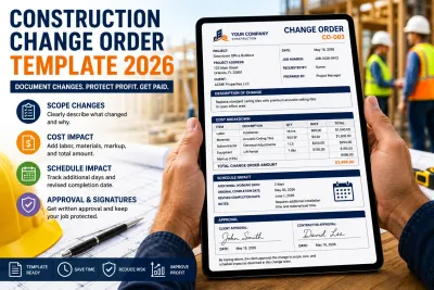 construction change order template for contractors 2026