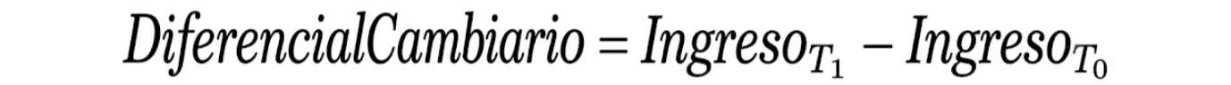 formula para diferencial cambiario