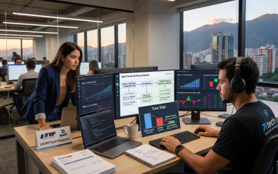 Equipo de tecnología gestionando la contabilidad y facturación electrónica de un SaaS en Latinoamérica