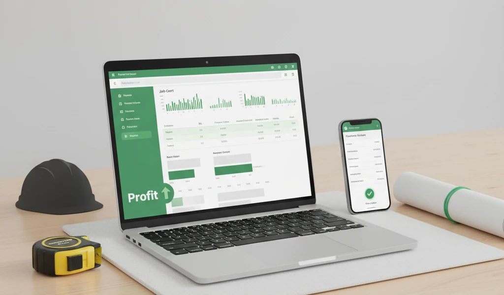 estimate software for contractors job cost report dashboard showing profit tracking