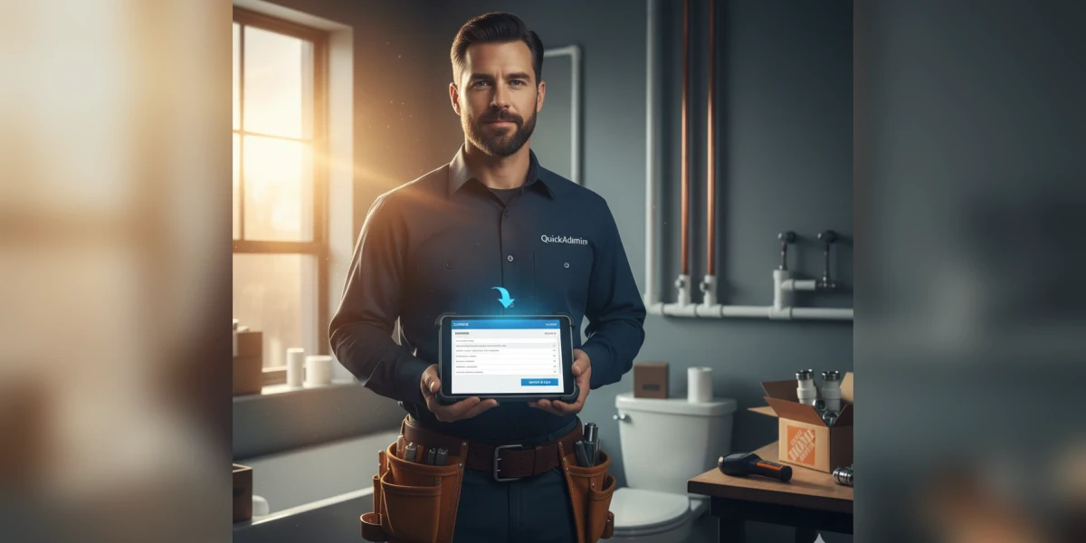 estimate software for plumbers creating a quote and invoice from a phone
