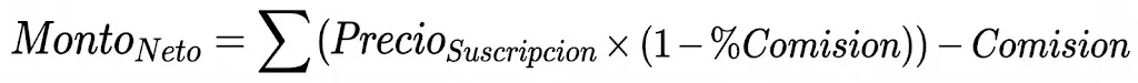 formula para calculo de comision