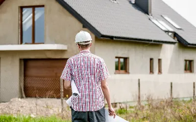 A contractor visits a house where he works