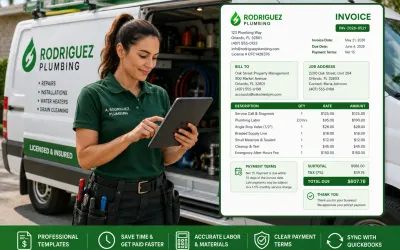 plumbing invoice template and payment terms for contractors 2026