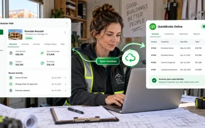 Contractor job invoices syncing to QuickBooks Online for cleaner bookkeeping