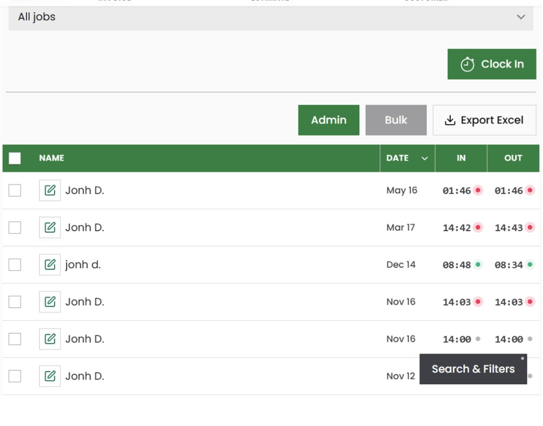 QuickAdmin clock and shift management