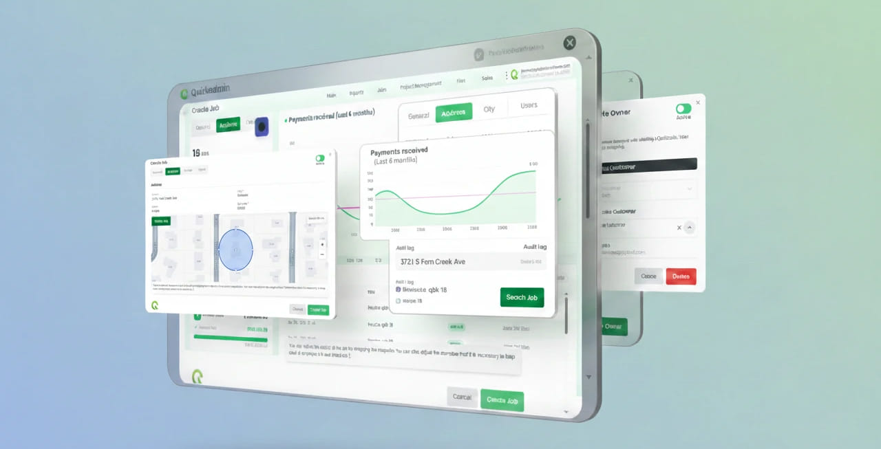 QuickAdmin app interfaces - screens and workflows